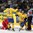 MINSK, BELARUS - MAY 22: Sweden's Nicklas Danielsson #44 celebrates a first period goal with Mattias Sjogren #15 and Gustav Nyquist #41 during quarterfinal round action against Belarus at the 2014 IIHF Ice Hockey World Championship. (Photo by Andre Ringuette/HHOF-IIHF Images)